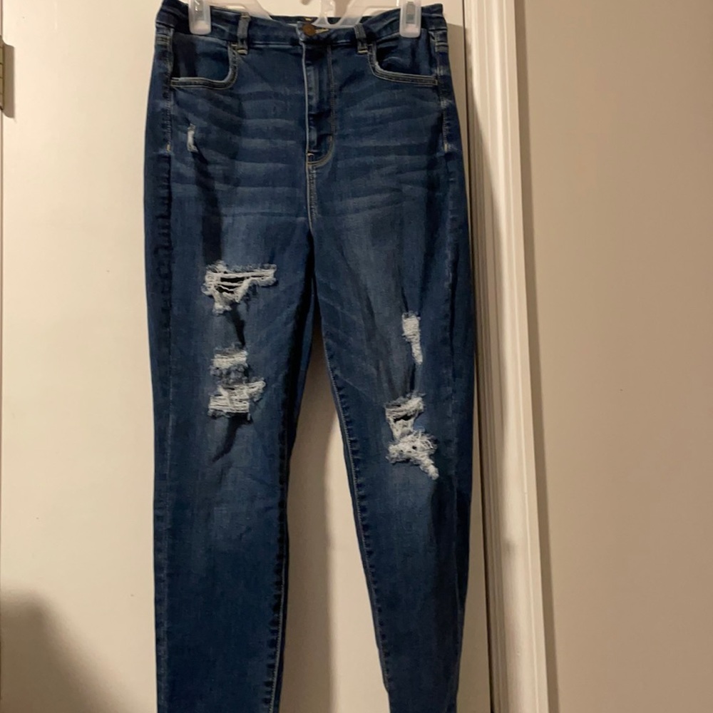 AE distressed curvy super hi-rise jegging